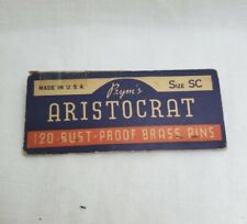 Vintage Prym's Aristocrat Sewing Pins Brass Pin Book Rust Proof Size SC picture