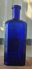 Cobalt Antique Caswell Hazard Glass Bottle Chemists New York & Newport  Exclnt picture