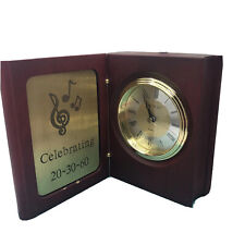 Danbury Mint Folding Wood Desk Table Clock Celebrating Music Fun picture