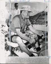 1964 Press Photo Vice President-elect Hubert Humphrey fishing by St. John island picture