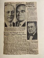 Jacob Ruppert Dies New York Yankees 1939 Sporting News Baseball 6X10 Panel picture