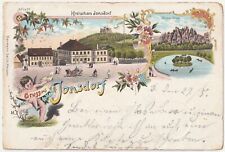c1890s 1900s Gruss Aus Jonsdorf Inn & Nun's Rock Germany Antique Postcard picture