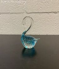 Murano Icet Blue Glass Swan Paperweight - 6