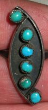 VINTAGE NAVAJO TURQUOISE STERLING SILVER RING GREAT BLUE SIZE 5.5 vafo picture