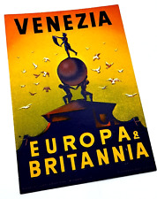 Vintage VENEZIA Original EUROPA & BRITANNIA Luggage Label VENICE HOTEL Sticker picture