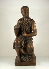 Marwal Reproduction of Moses Sculpture by Michelangelo Bronze Finish Plaster 18
