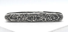 Antique Art Nouveau Sterling Silver Pocket Knife W/ Snake & Womens Faces picture
