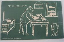 Thursday Bears in Green Postcard 1907 Copyright Good Condition picture