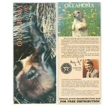 Vintage 1985 Oklahoma Official Road Map – 2nd Printing (Stamped) picture