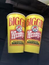 2 1980's, Wendy's Fast Food  NOS Large Wax Paper Cup Biggie Size Rare picture