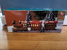 Vintage 1997 Village Square Mervyn's 3 Train Lighted Set Boxed Tested  picture