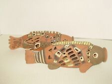 VINTAGE 1950S JAPENESE KOI FISH PAIR  CLAY ORNATE & BEAUTIFUL #1755 picture