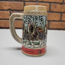 Vintage 1987 Budweiser Christmas Beer Stein Clydesdale Holiday Mug  C Series picture