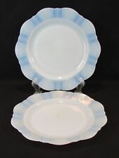2 VTG Macbeth Evans American Sweetheart Monax Glass Dinner Plates 10” Opalescent picture