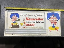 Neuweiler Beer. From Bethlehem To Bombay.  Large Cardboard Sign.  25x11.  picture