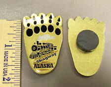Alaska Magnet - Skagway Metal Bear Paw shaped NEW beautiful old train picture