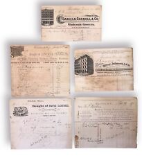 1870-1880’s Receipts USA American Manuscript Paper & Ink Docs Lot Of 5 Furniture picture