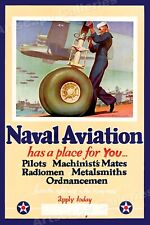 Enlist in Naval Aviation 1940s World War 2 Vintage Navy Poster - 16x24 picture