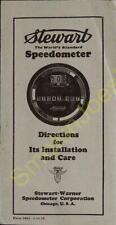 Vintage Advertisement Stewart The World's Standard Speedometer Directions  picture