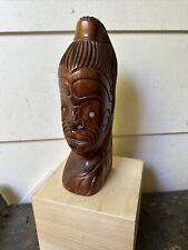 Vintage Whakairo Hand Carved Figure Bust Maori Tiki Oceanic Tribal Carving NZ picture