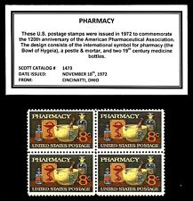 1972 - PHARMACY (APA) - #1473 Mint -MNH- Block of Four Postage Stamps picture