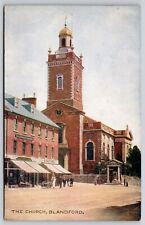 Church Blandford Street View Cathedral Tower Cannons Massachusetts VNG Postcard picture