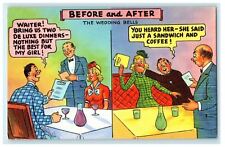 c1940's Before and After Getting Married Comic Humor Funny Postcard picture