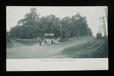 1900s Entrance to Menlo Park Trolley Station Camelback Steam Engine Perkasie PA picture