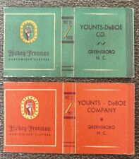 VTG HICKEY-FREEMAN CLOTHES MATCHBOOK COVERS, YOUNTS-DeBOE CO. GREENSBORO, N.C. picture