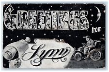 1907 Greetings From Lynn Multiview Ladies Large LettersMassachusetts Postcard picture