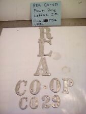 12 EA.  VINTAGE RURAL ELECTRIC ASSOC. CO-OP POWER POLE ALUMINUM ID. LETTERS USED picture