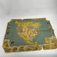 Vintage 1948 Official Texas Brags Map of Texas and North America picture
