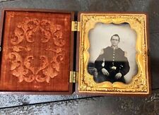 Civil War Soldier Painted Uniform Highlights Ambrotype Union Case Tinted 1860s picture