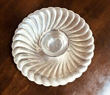 Wm Rogers Silverplated Bowl Waverly Pattern Round Low Bowl Scalloped 10