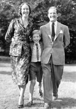British bandleader Ted Ray keeps in step with his wife and son - 1955 Old Photo picture