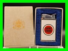 Elusive Vintage UNFIRED 1940's Evans Lucky Strike Ad Spitfire Lighter w/Box Rare picture