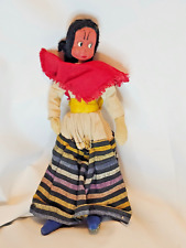 Vintage Handmade Mexican Doll With Hand Painted Face, 10.5