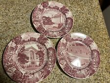 UC Vintage Rare Historical Wedgewood Pink And White Plates Berkeley Campus Pics picture