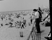 VTG 1950s MEDIUM FORMAT NEGATIVE CONEY ISLAND BOARDWALK BEACH SHOT ZPC-30 picture