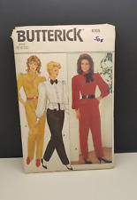 VTG 1980s JUMPSUIT Butterick Sewing Pattern #6105 6-8-10 Cut picture