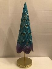 Lenox TURQUOISE PEACOCK TREE Glitter Sparkles American By Design Series picture