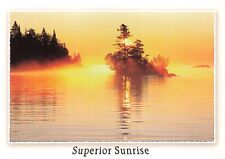 Postcard MN Lake Superior Sunrise Trees Minnesota Moods Great Lakes Water Shore picture
