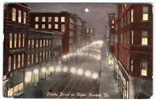 1910's NORFOLK VIRGINIA VA GRANBY STREET NIGHT VIEW TROLLEY CAR TRACKS POSTCARD picture