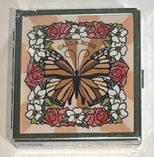 Call A Rose Metal Butterfly Rose Cigarette Case Holder w/Lighter picture