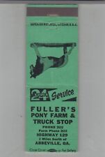 Matchbook Cover Fuller's Pony Farm & Truck Stop Abbeville, GA picture
