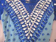 1950s VINTAGE CABARET CIRCUS HAND SEWN LEOTARD COSTUME w/GLASS CRYSTALS & CYLON picture