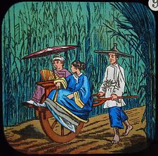 Glass Magic Lantern Slide CHINESE LADIES C1890 LAND OF THE PIGTAIL NO9 CHINA picture