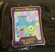 Disney HKDL Pin Trading Carnival 2024 Monsters Sulley Mike Playing Card LE750 picture