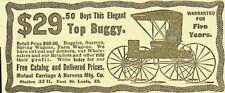ANTIQUE 1900's CARRIAGE TOP BUGGY PRINT AD - FC MISC. picture