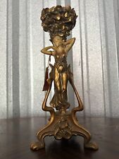 TALL ART NOUVEAU LADY CANDLE HOLDER picture